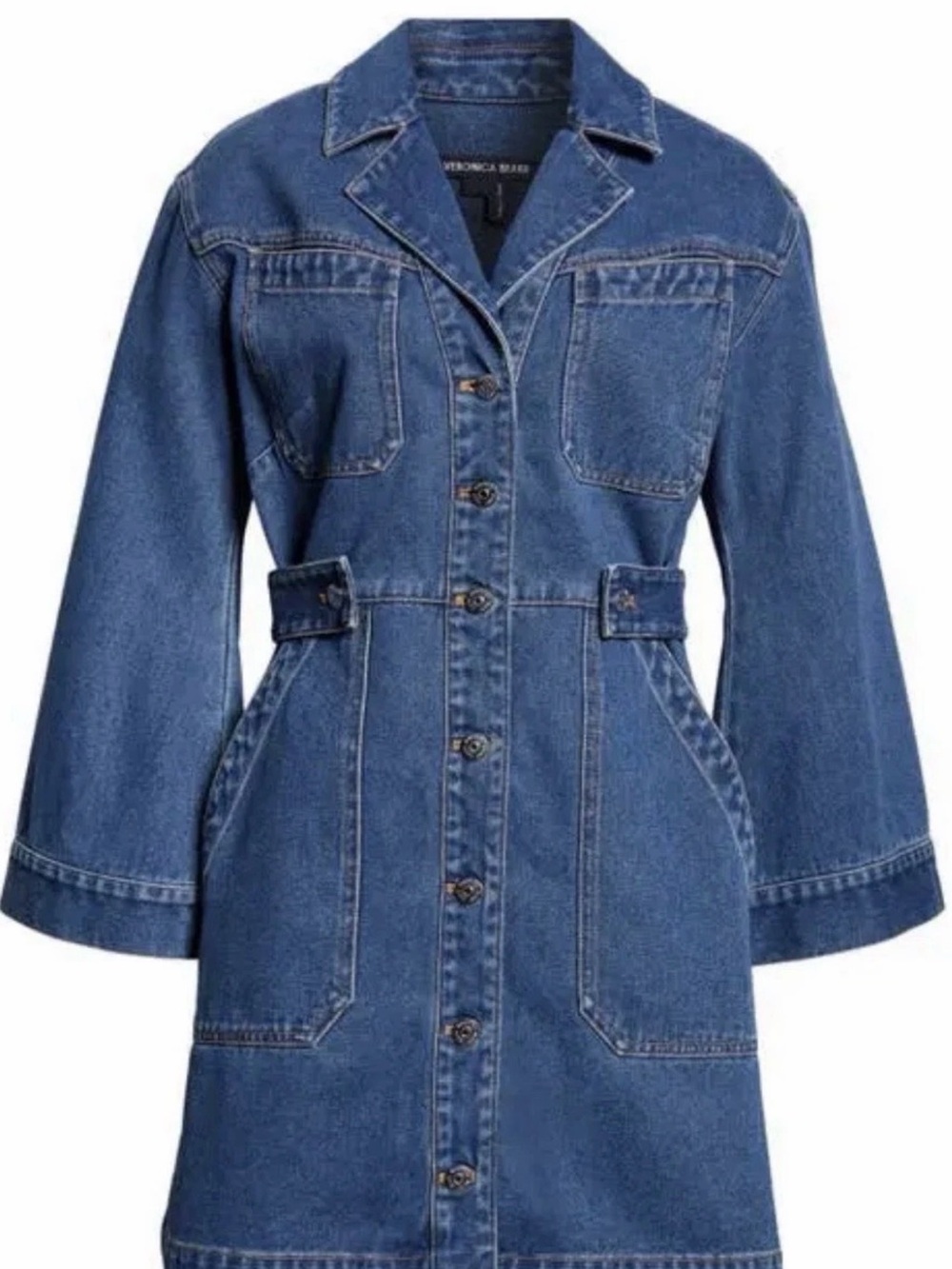 Veronica Beard Mckinley Denim Button-Front Dress - Picture 2 of 11